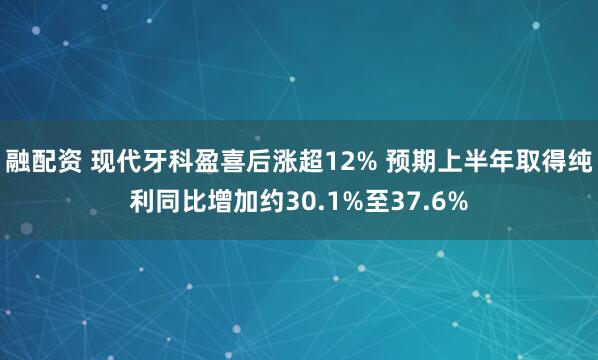 融配资 现代牙科盈喜后涨超12% 预期上半年取得纯利同比增加约30.1%至37.6%