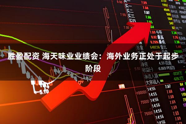 胜盈配资 海天味业业绩会：海外业务正处于起步阶段
