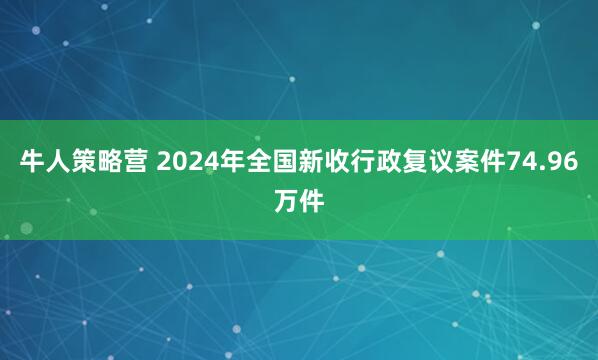 牛人策略营 2024年全国新收行政复议案件74.96万件
